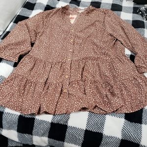 Womens Babydoll Buttondown Blouse/Tunic